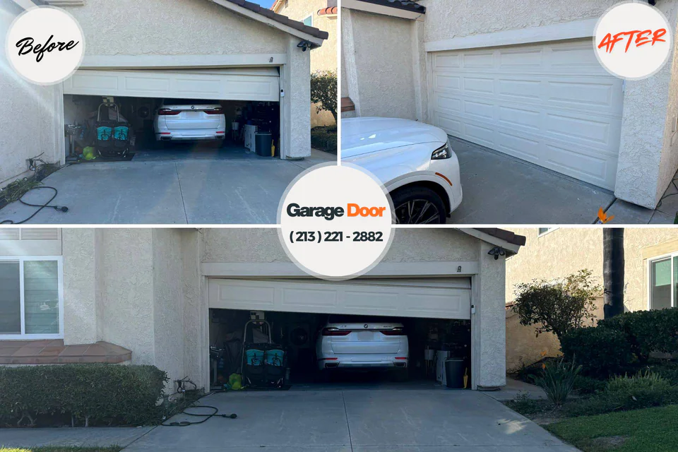 Before and after: garage door repair Hummelstown, PA